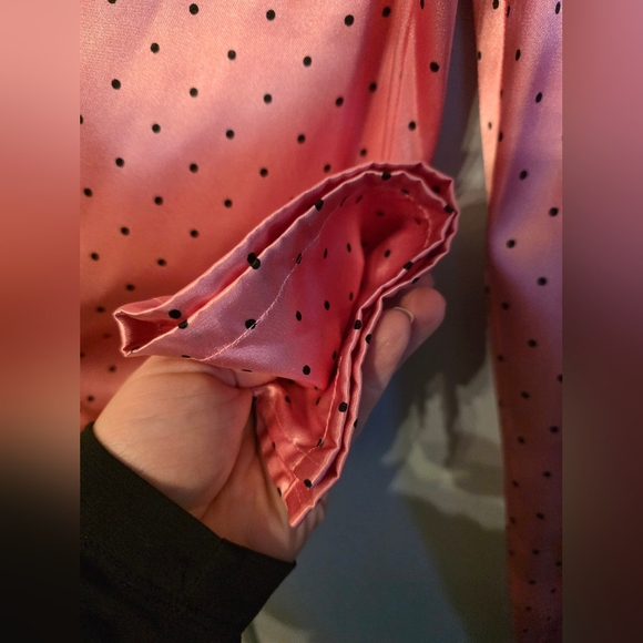 VS PINK pajama Set. Bright Pink With Black Polka Dots. Plus Size 2x. Never Worn. - Picture 8 of 11